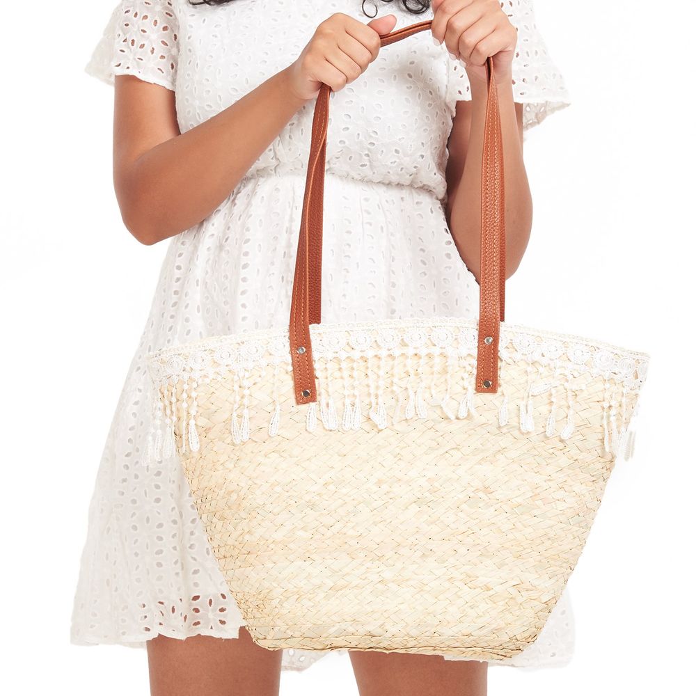 White eyed lace Khoos beach bag