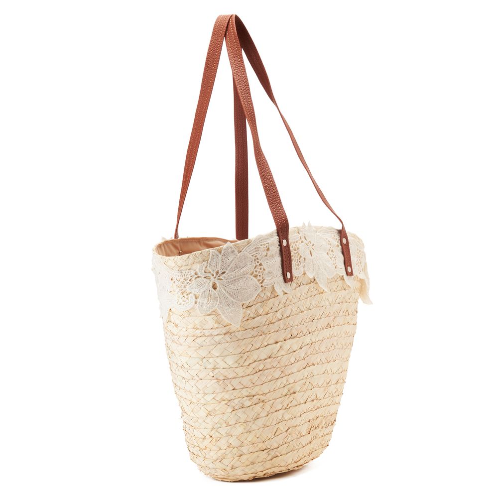 White petal Khoos beach bag