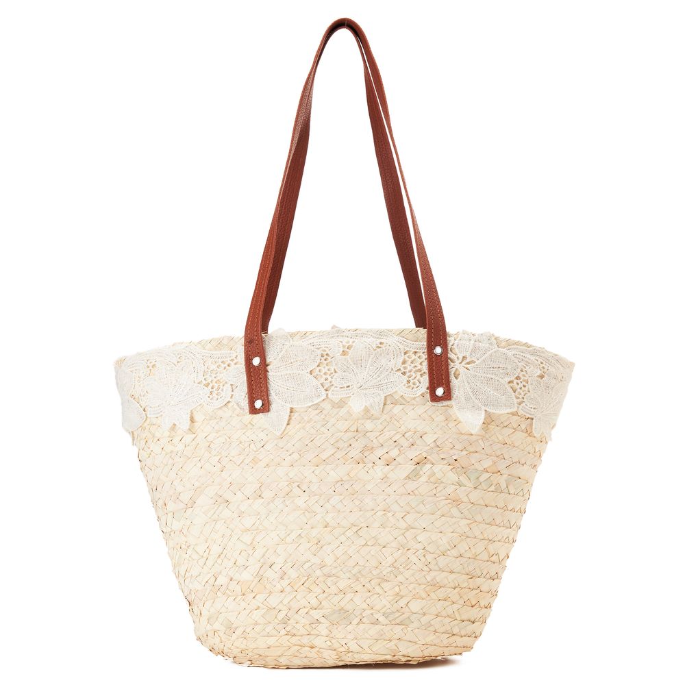 White petal Khoos beach bag