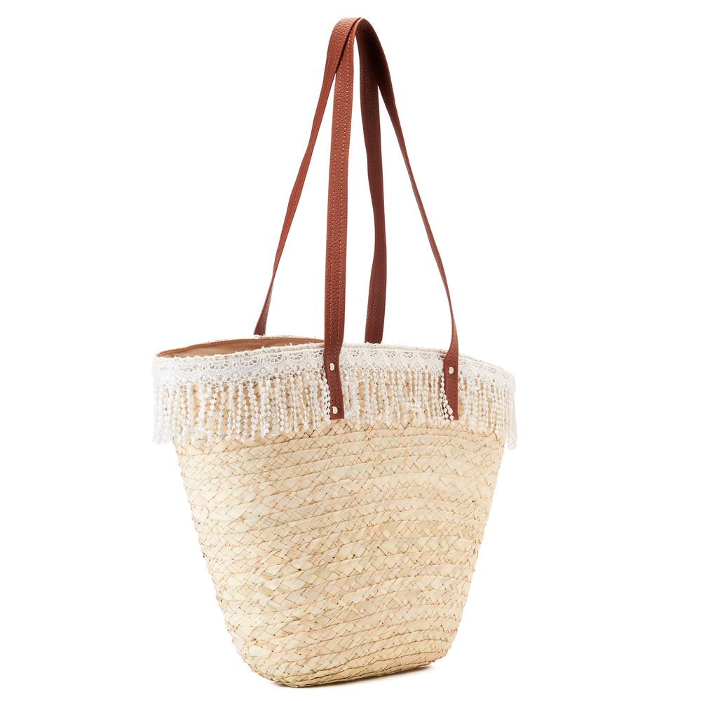 White tassels Khoos beach bag