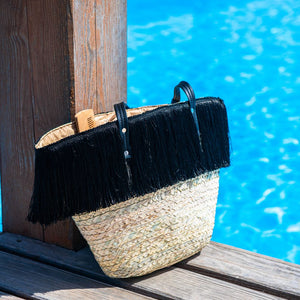 Black tassels Khoos beach bag