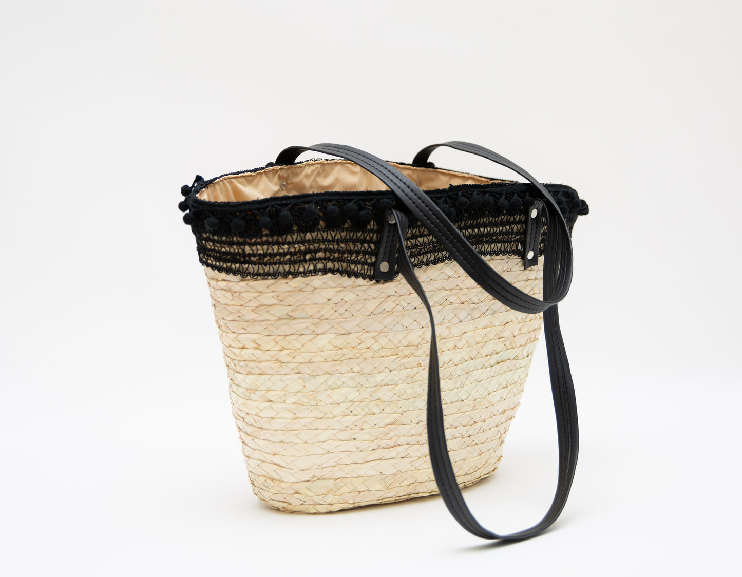Black net lace Khoos beach bag
