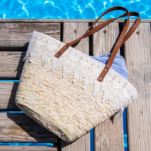 White Lace Khoos beach bag