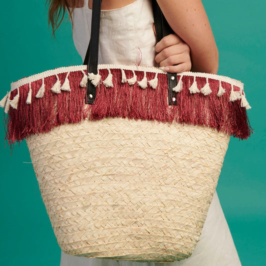 Burgundy tassels Khoos bag